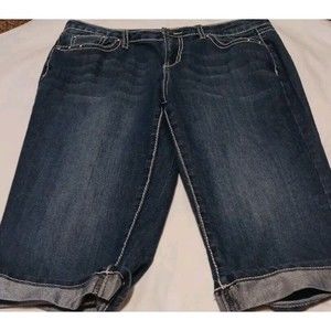 Earl Jeans Ladies Crop Cuffed Pant Size 10P Rhinestone Embellished Pockets Zip